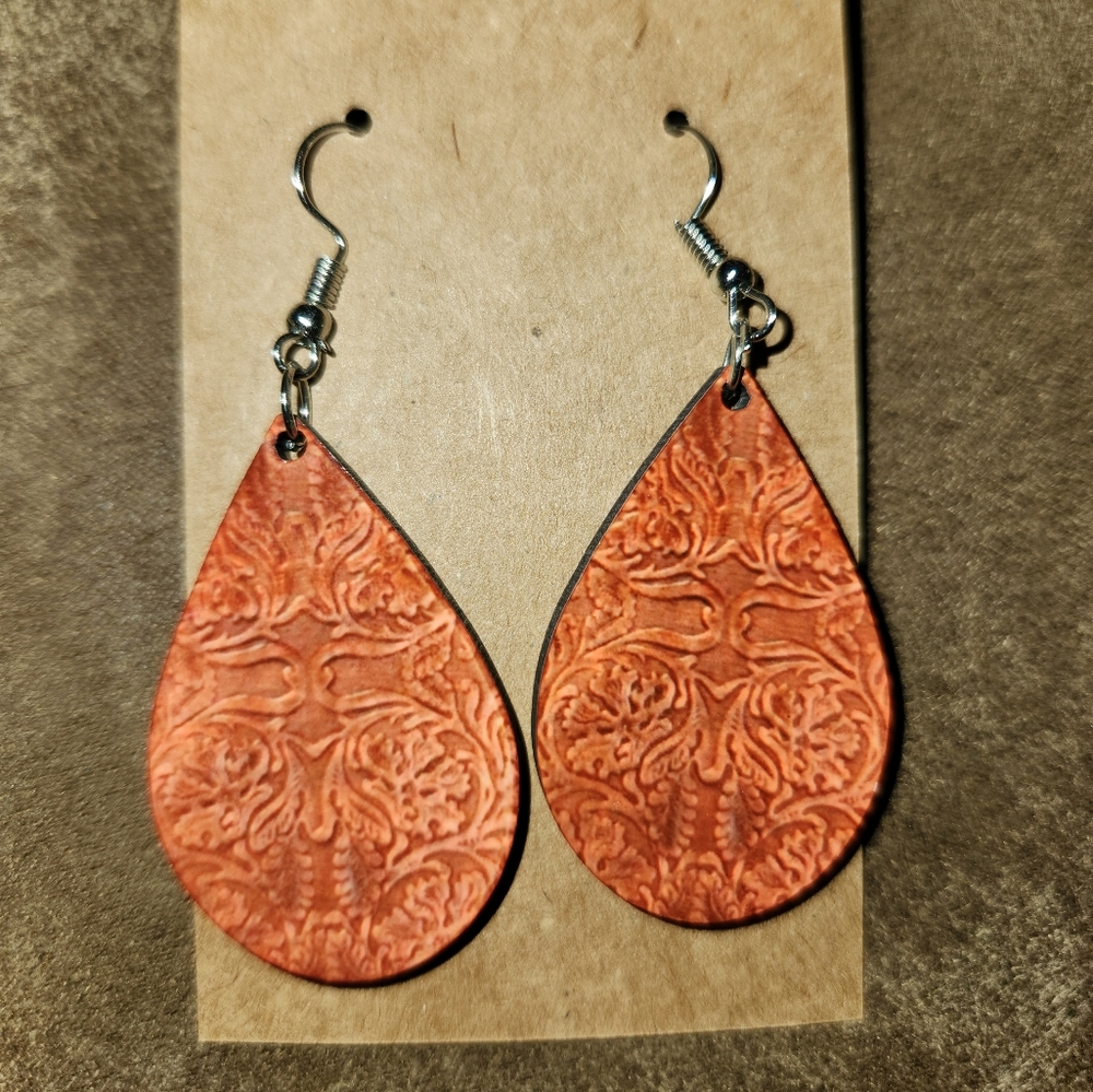 Homemade teardrop earrings